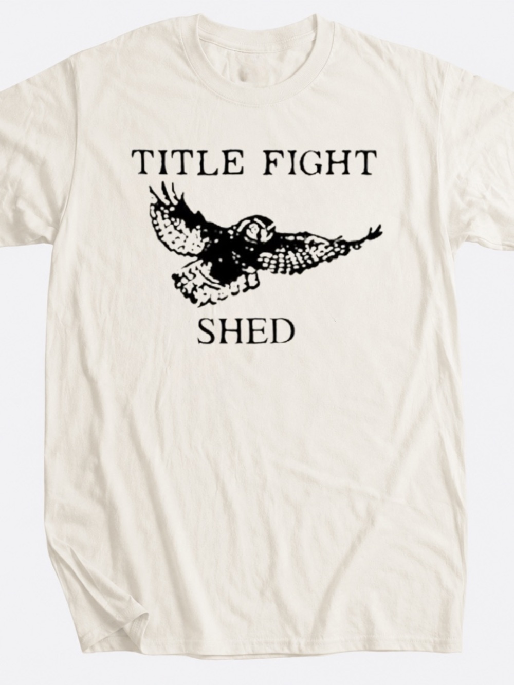 Gildan Cream T‑Shirt with Black Owl Graphic - Title Fight Shed